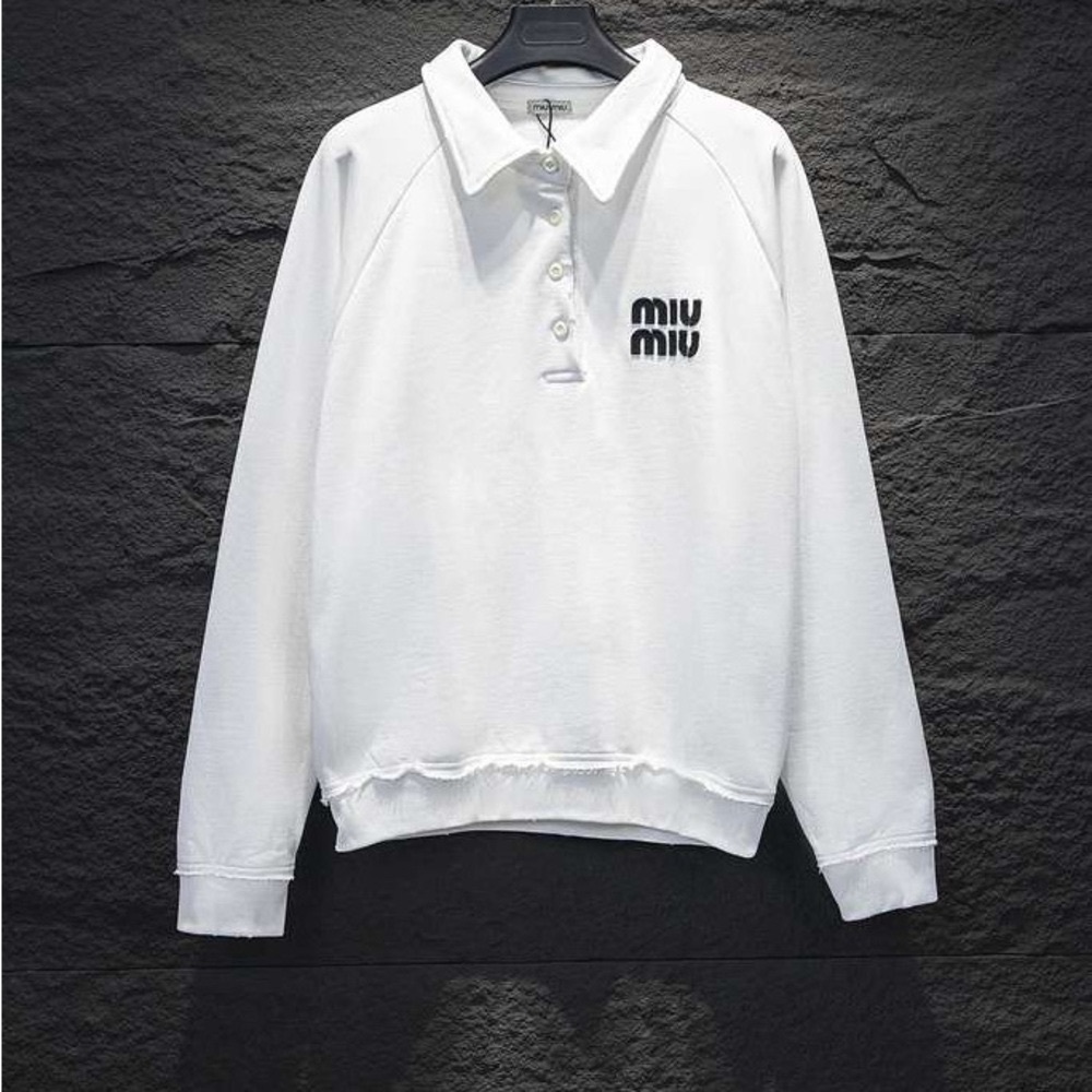 Miu Miu White Logo Polo